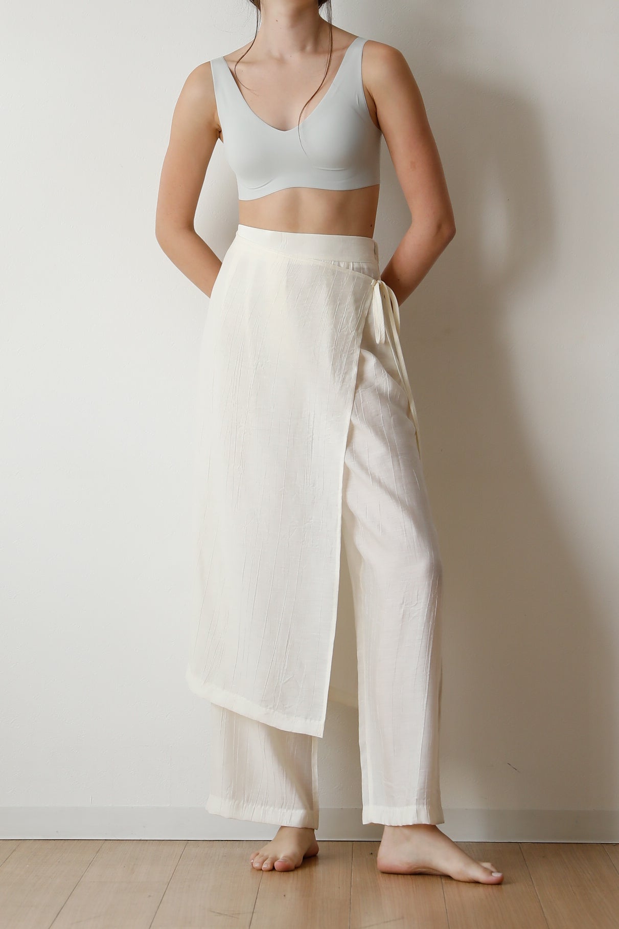 パンツ Sheer Decorative Wrap Skirt & Pants wrap-skirt sheer pants - 2colour – HINNA cottage