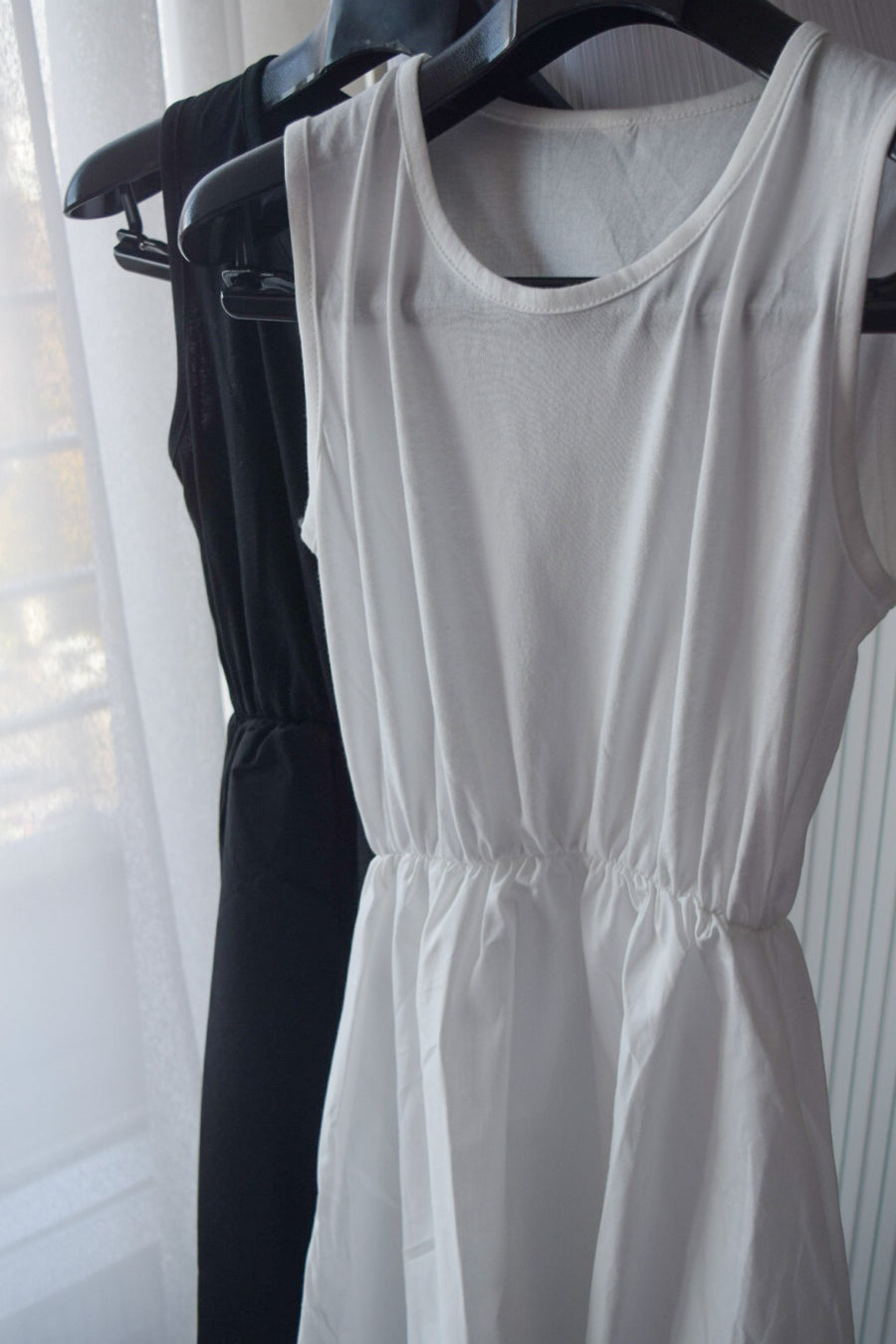 sleeveless cotton one-piece