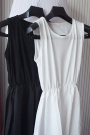 sleeveless cotton one-piece