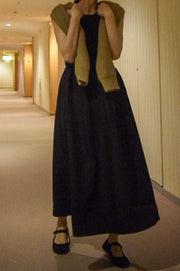 sleeveless cotton one-piece