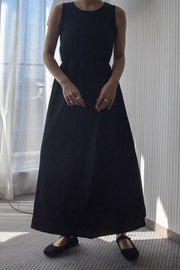 sleeveless cotton one-piece