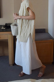 sleeveless cotton one-piece