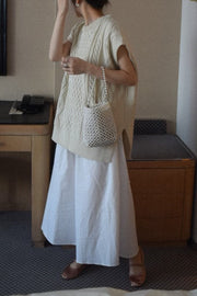 sleeveless cotton one-piece