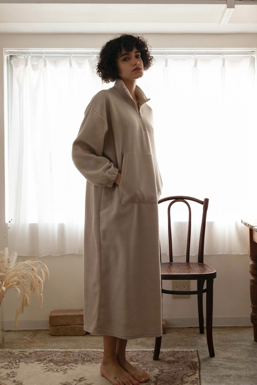 Polaire demi-zip OP - marron