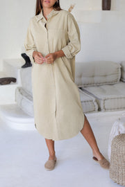 weekly shirt dress - beige