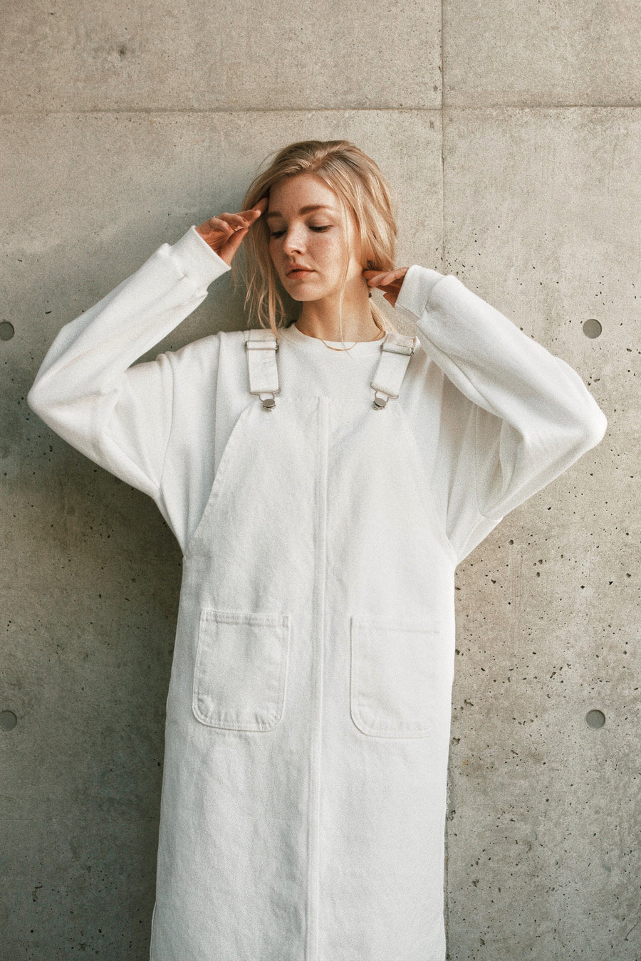 jupe salopette en jean