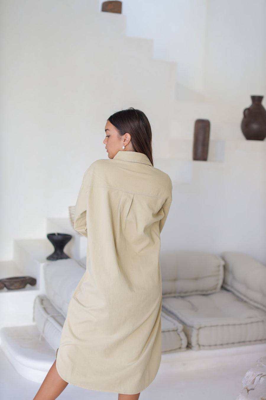 weekly shirt dress - beige