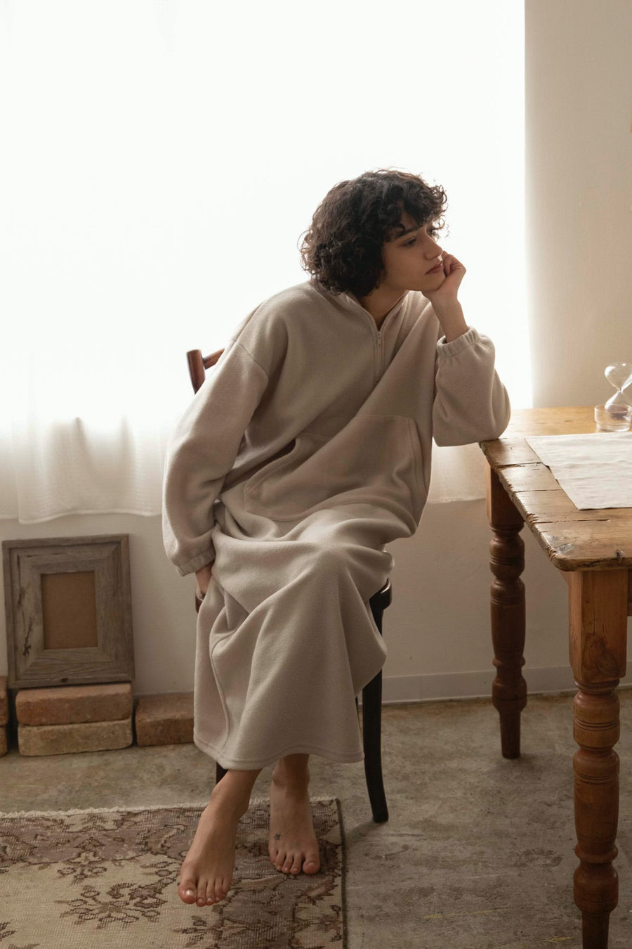 Polaire demi-zip OP - marron