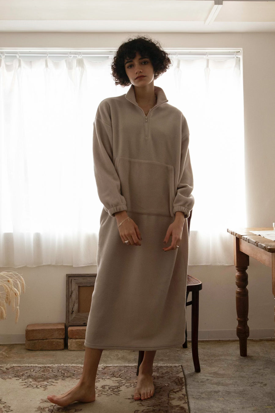 Polaire demi-zip OP - marron