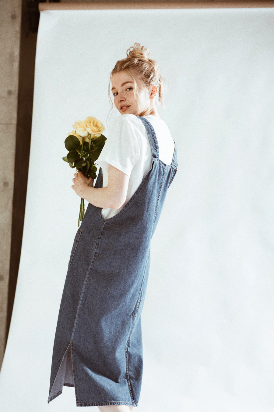 jupe salopette en jean