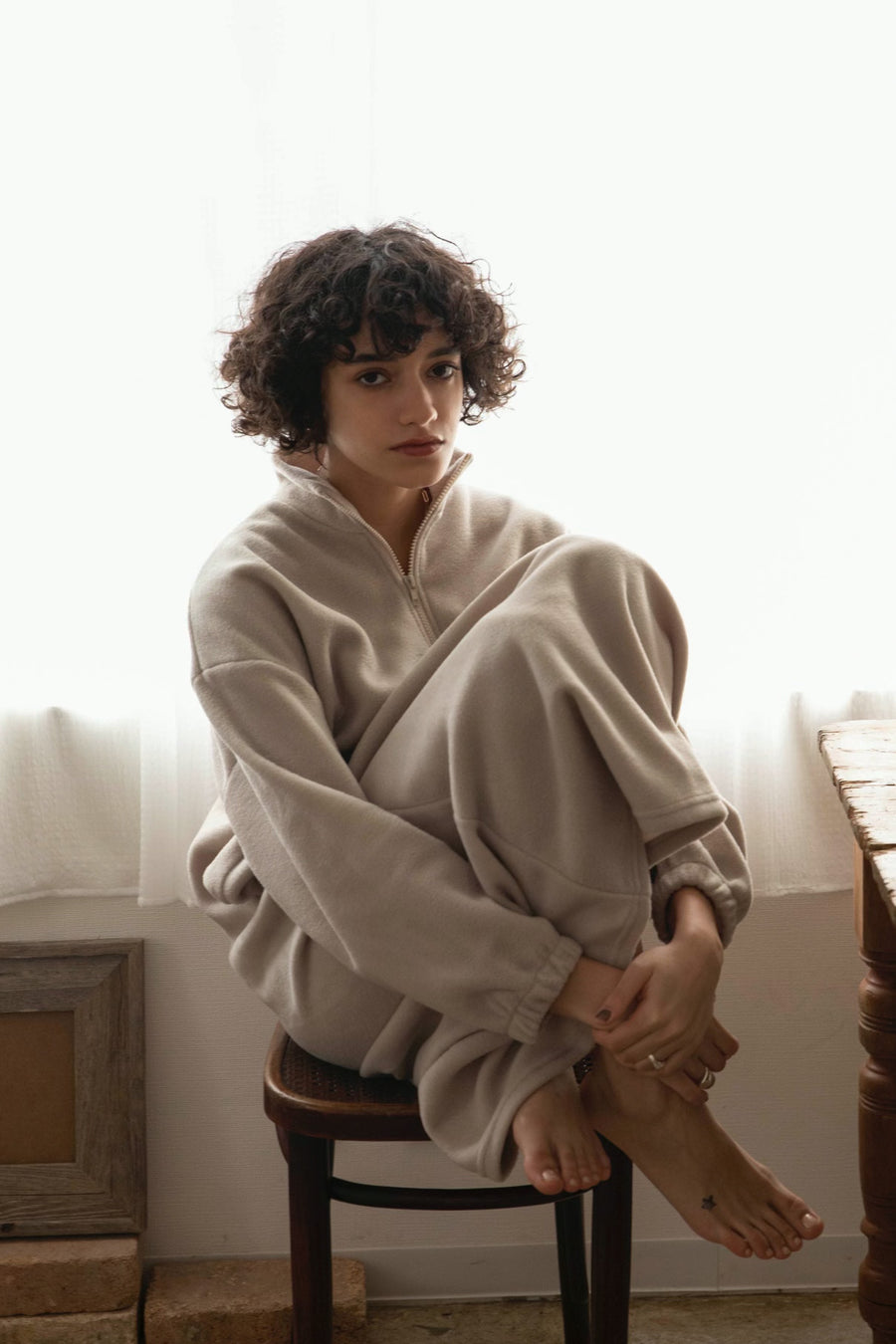 Polaire demi-zip OP - marron