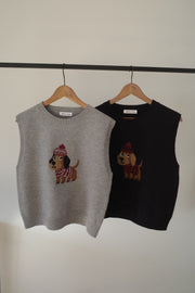 animal knit vest