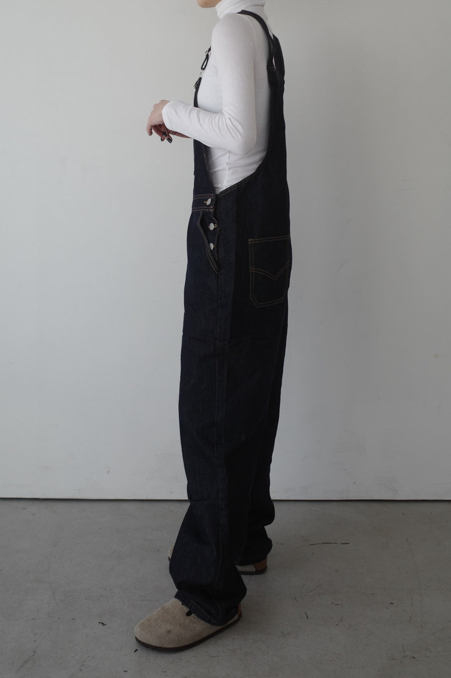 long denim overalls