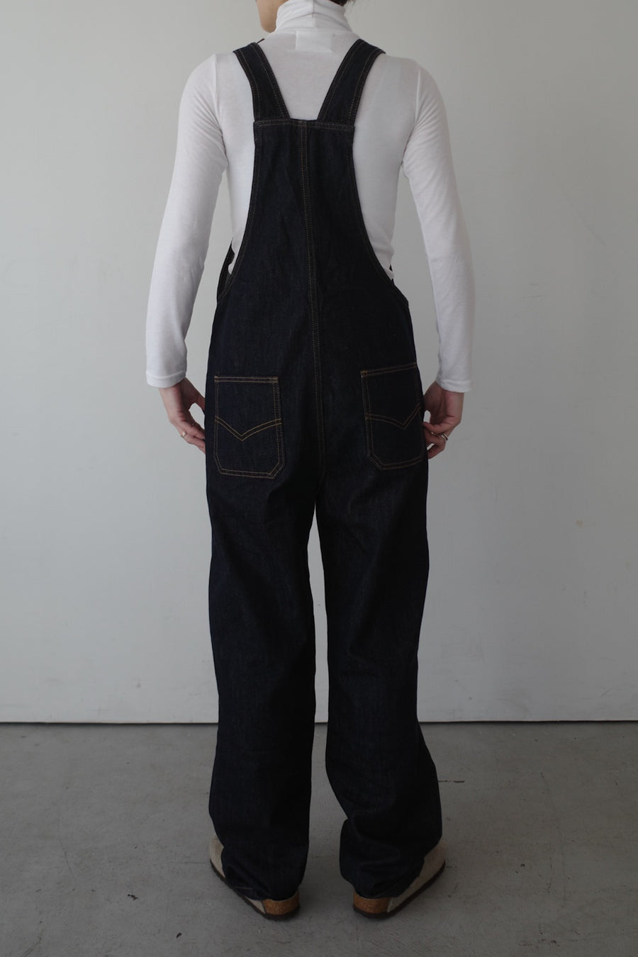 long denim overalls