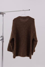 Cozy Knit Three Pieces (scarf, sweater, pants) - brown