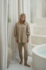 slit hem relax pants