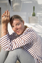 stripe tee - brown