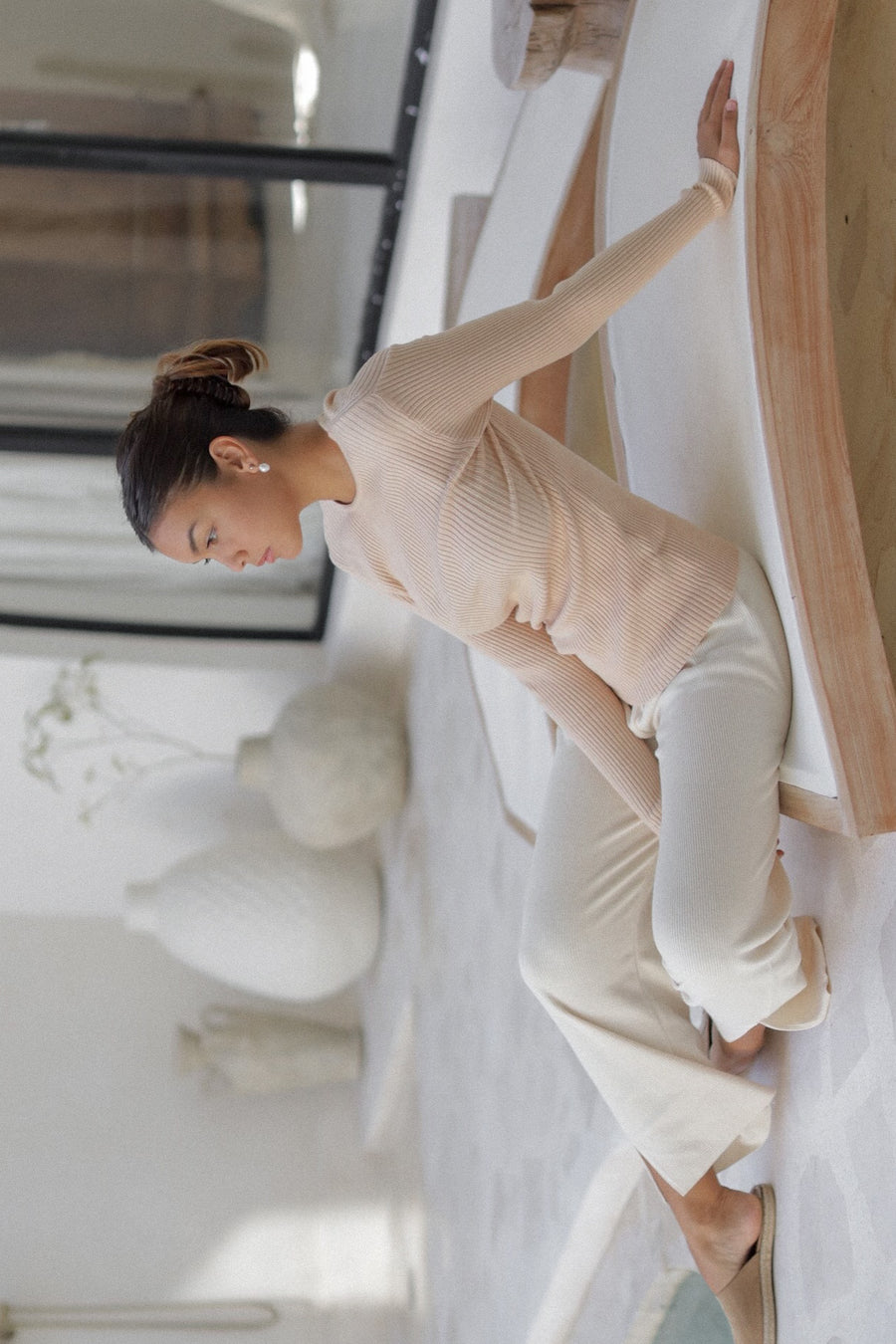 smooth knit wide pants (2 colors)