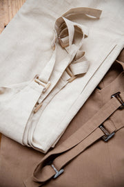 casual linen salopette (MILK TEA)