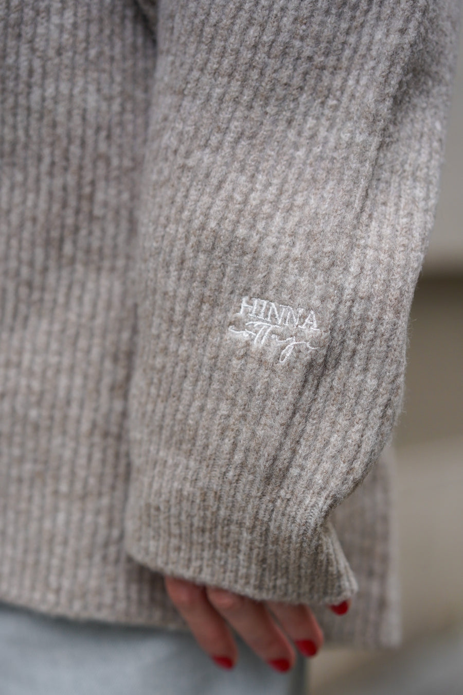 3way embroidered  knit (brown)