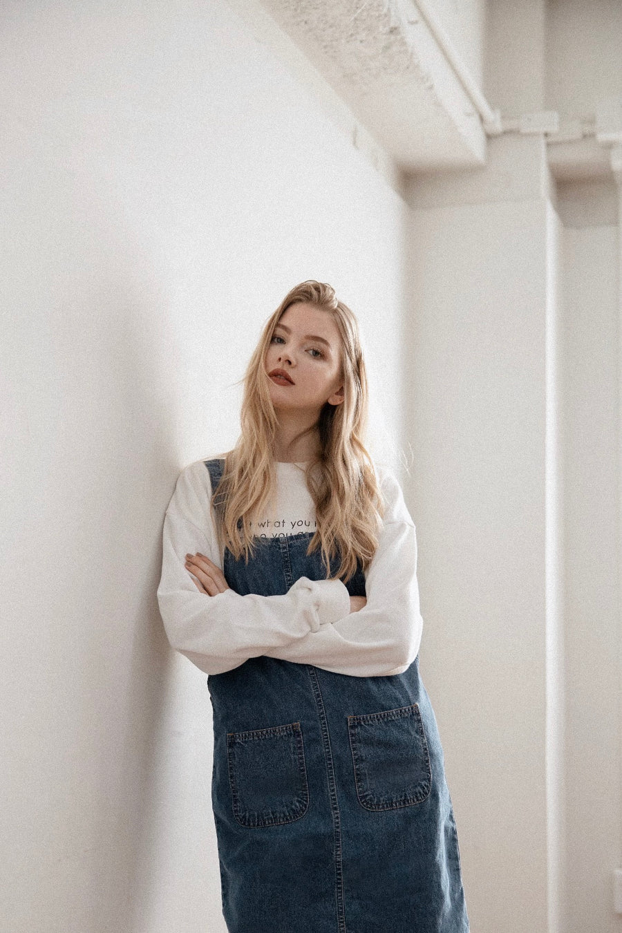 denim salopette skirt