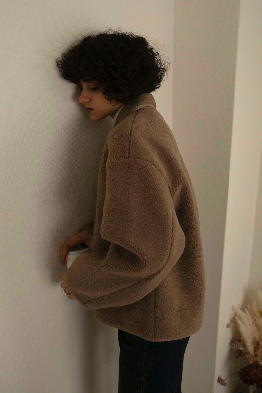 boa jacket - brown