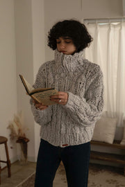 Hand made zip sweater - grey