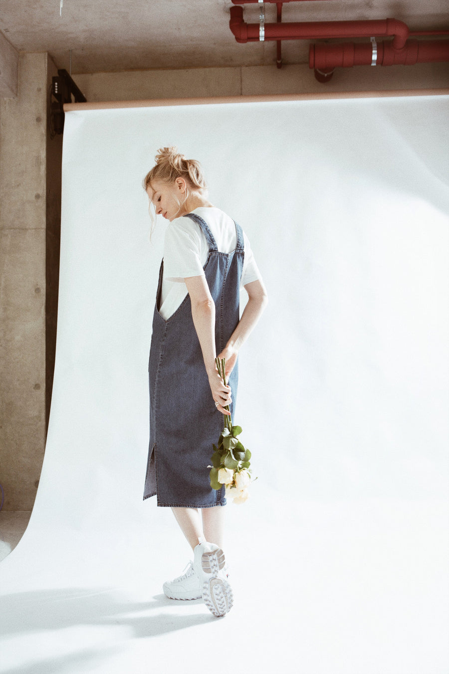 denim salopette skirt