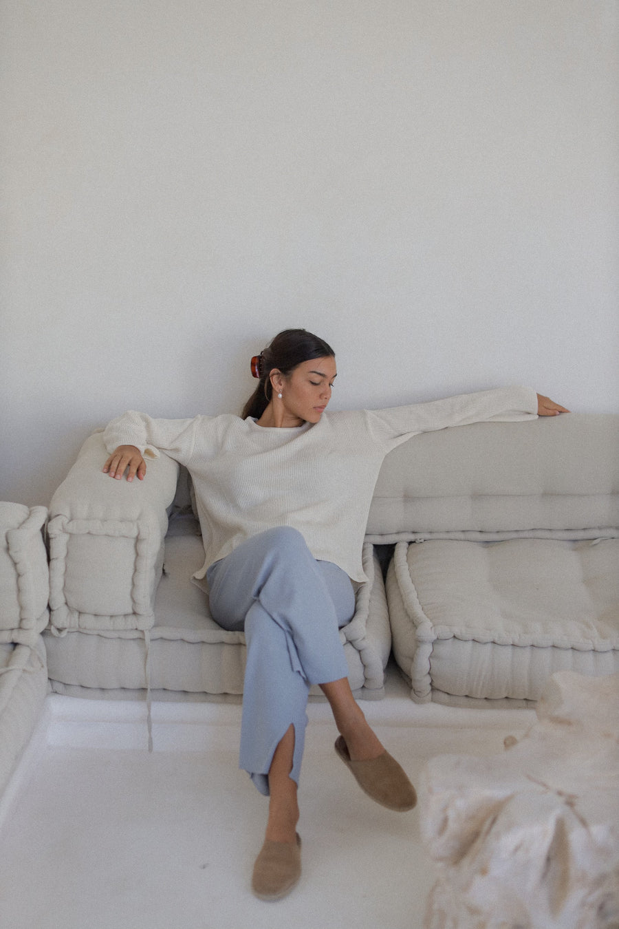 smooth knit wide pants (2 colors)