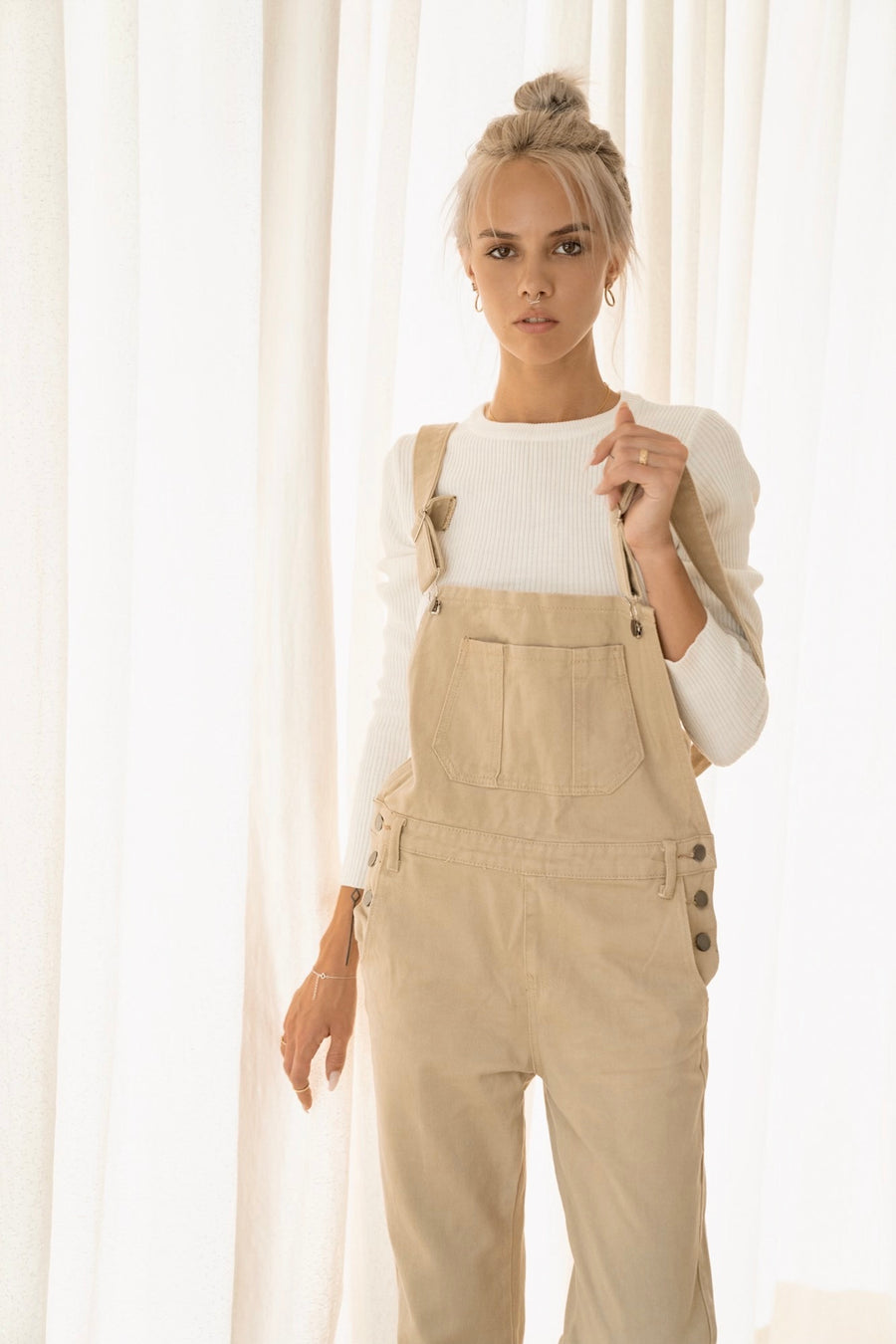 &lt;Restock&gt; classic overalls (beige)