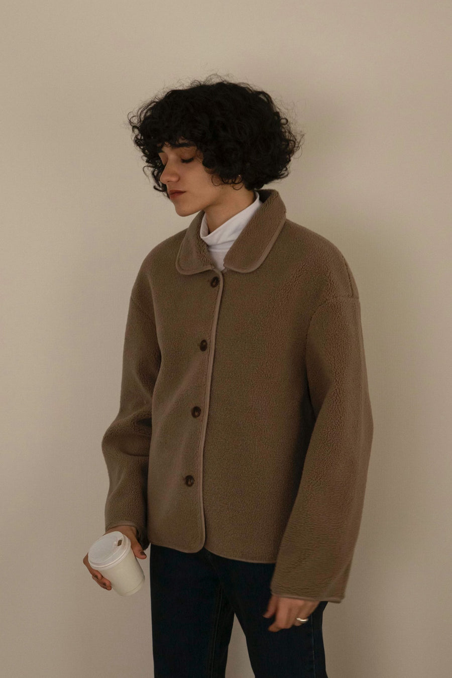boa jacket - brown