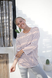 stripe tee - brown