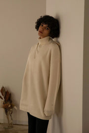 3way  embroidered  knit sweater (ivory)