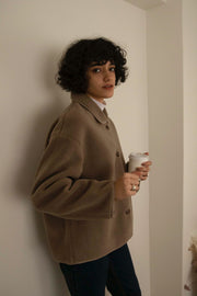 boa jacket - brown