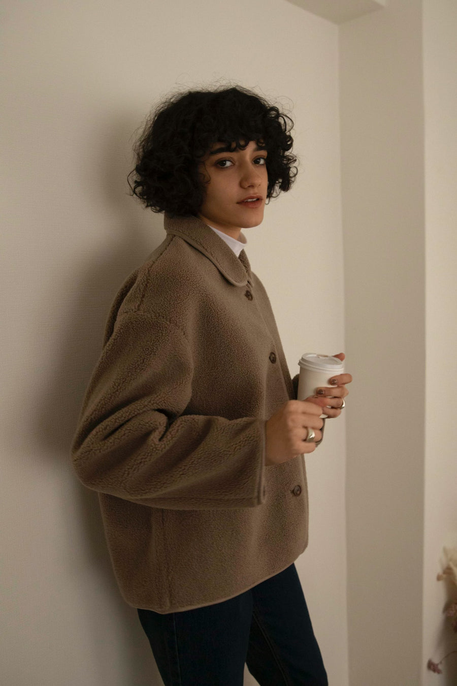 boa jacket - brown