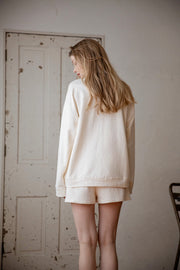 cozy sweatshirts Co-ord(CREAM)