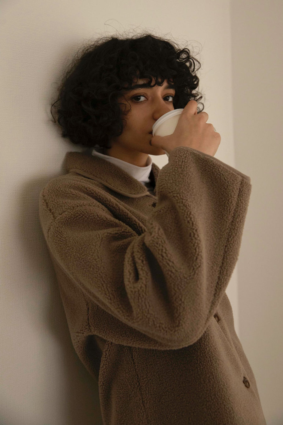 boa jacket - brown