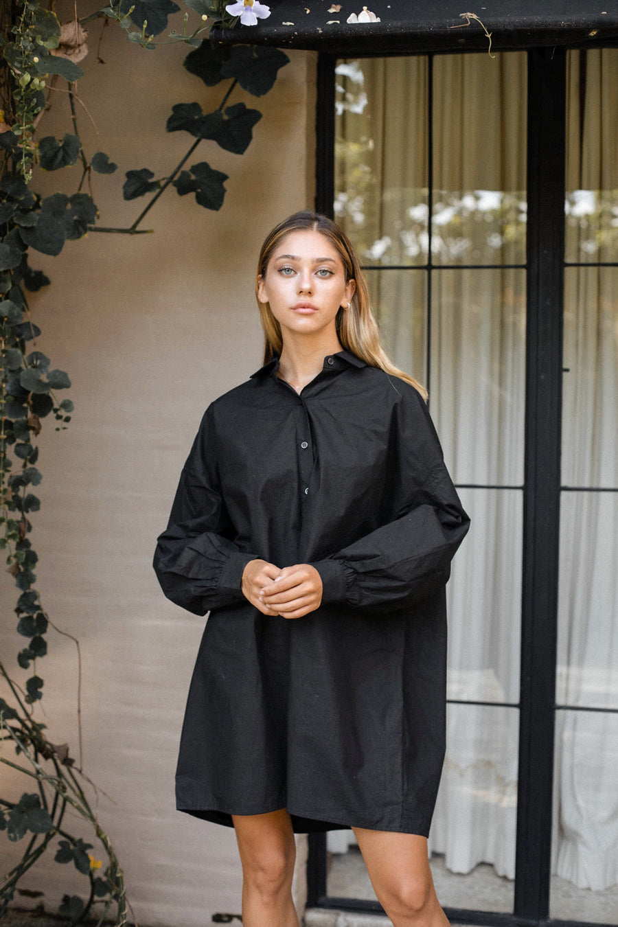 dolman shirt one-piece (black)