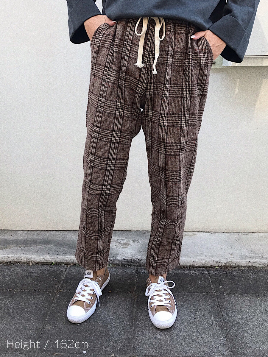 plaid ankle pants