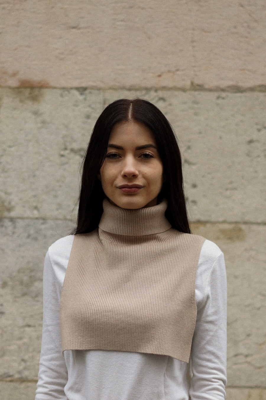 3way embroidered  knit (brown)