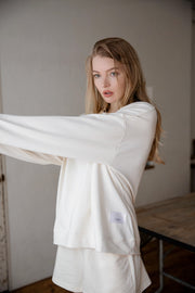 cozy sweatshirts Co-ord(CREAM)