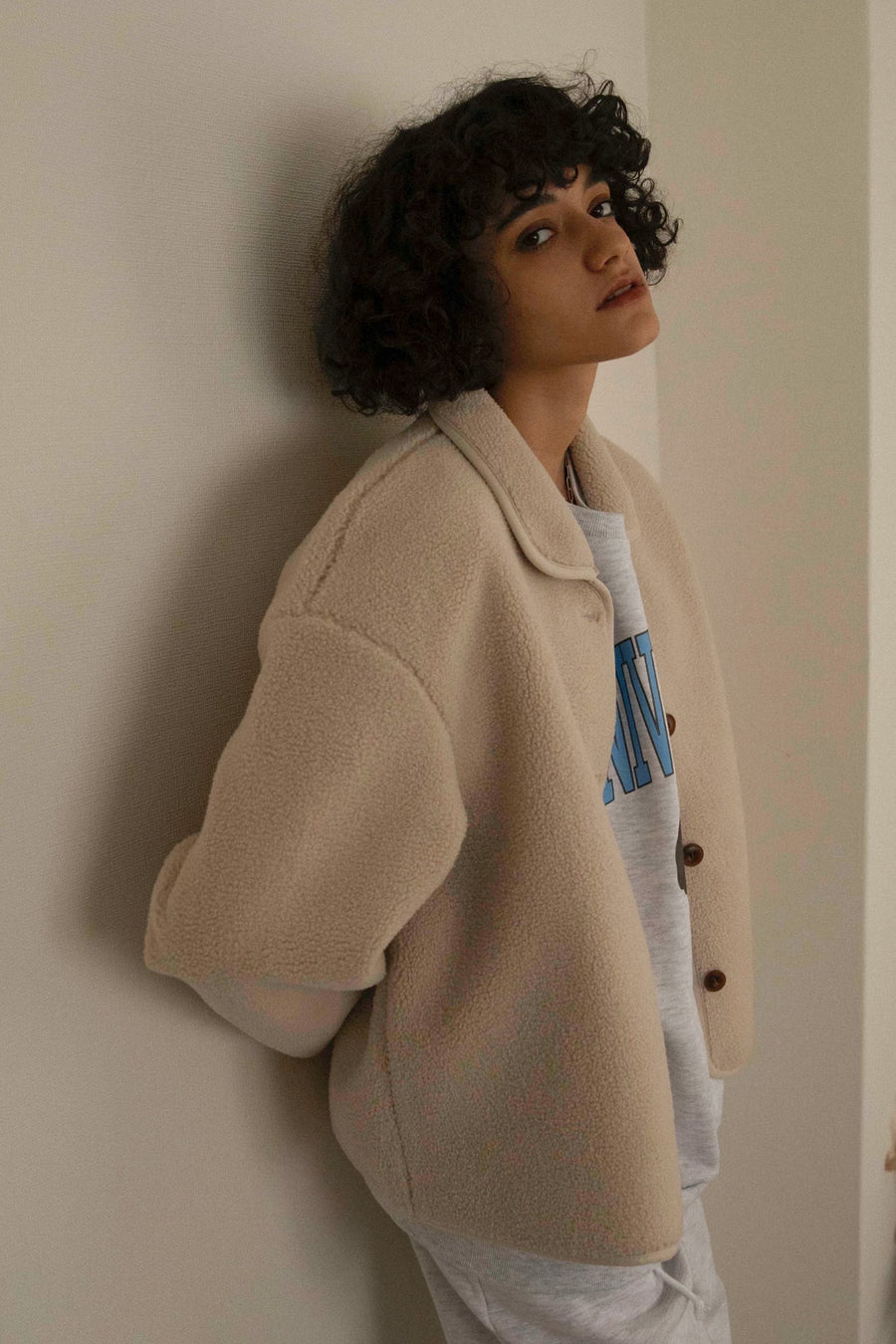 boa jacket - ivory
